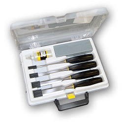 Stanley Wood Chisel Set with Oil & Sharpening Stone - 6 Piece