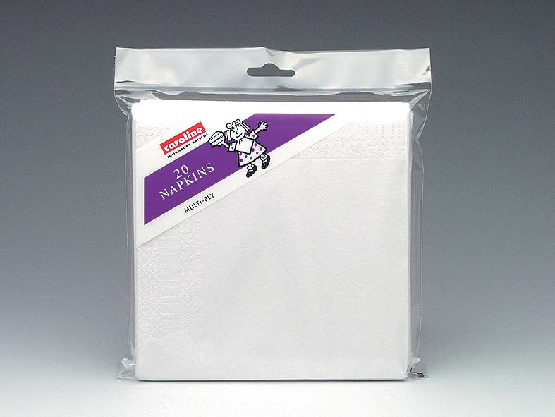 Caroline 2 Ply Napkins - White Pack 20