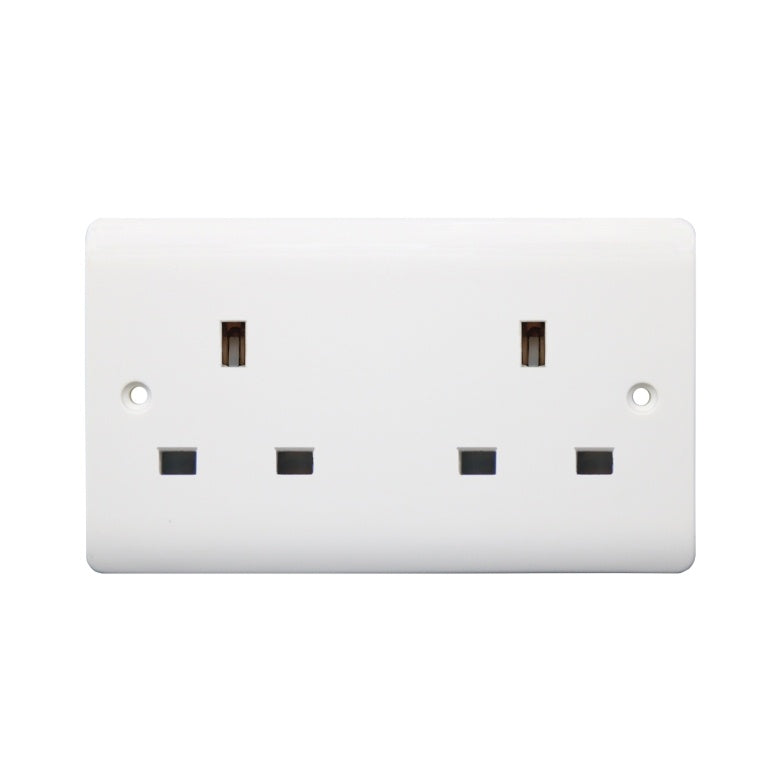 Securlec 2 Gang Unswitched Socket - 13A