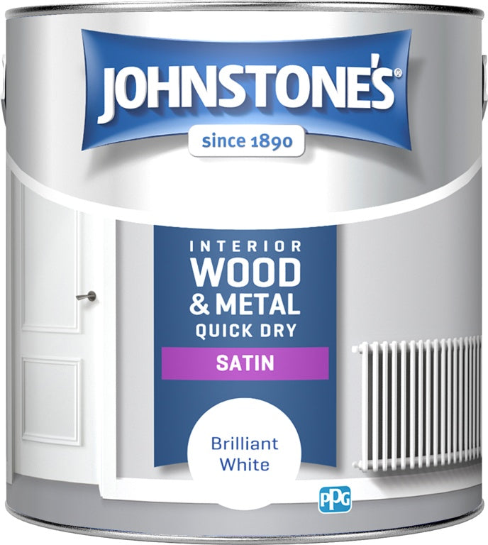 Johnstone's Quick Dry Satin - Brilliant White - 2.5L