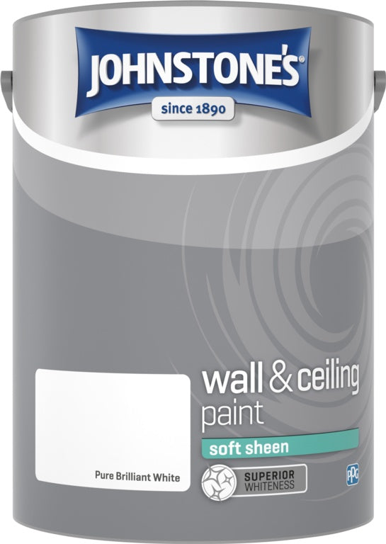 Johnstone's Wall & Ceiling Soft Sheen 5L - Brilliant White