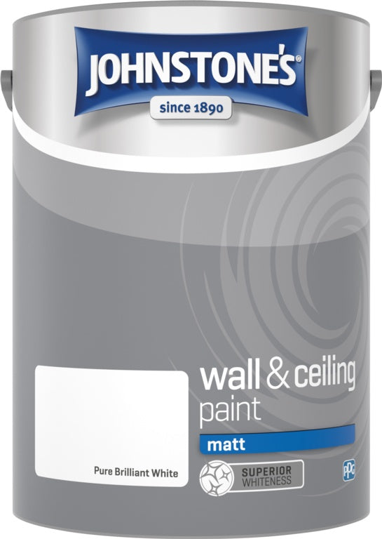 Johnstone's Wall & Ceiling Matt - Brilliant White - 5L