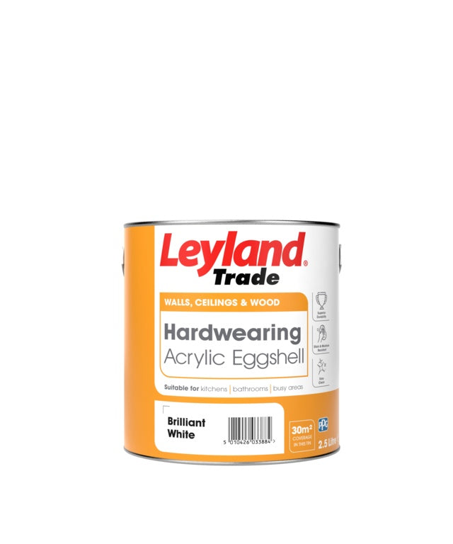 Leyland Trade Acrylic Eggshell - 2.5L White
