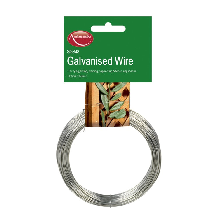 Ambassador Galvanised Wire - 0.8mm x 50m