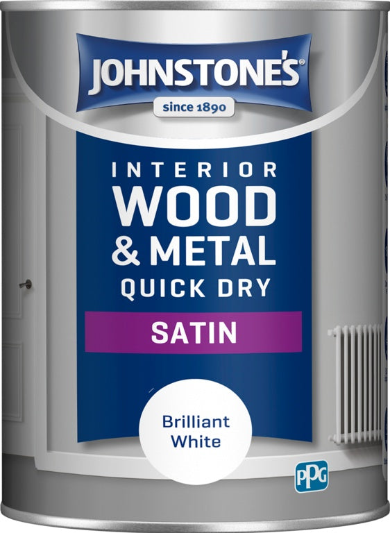 Johnstone's Quick Dry Satin - Brilliant White - 1.25L