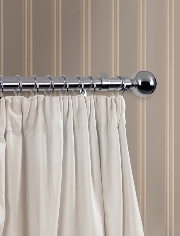 Woodside Chrome Finish Curtain Pole - 300cm, 28mm diameter