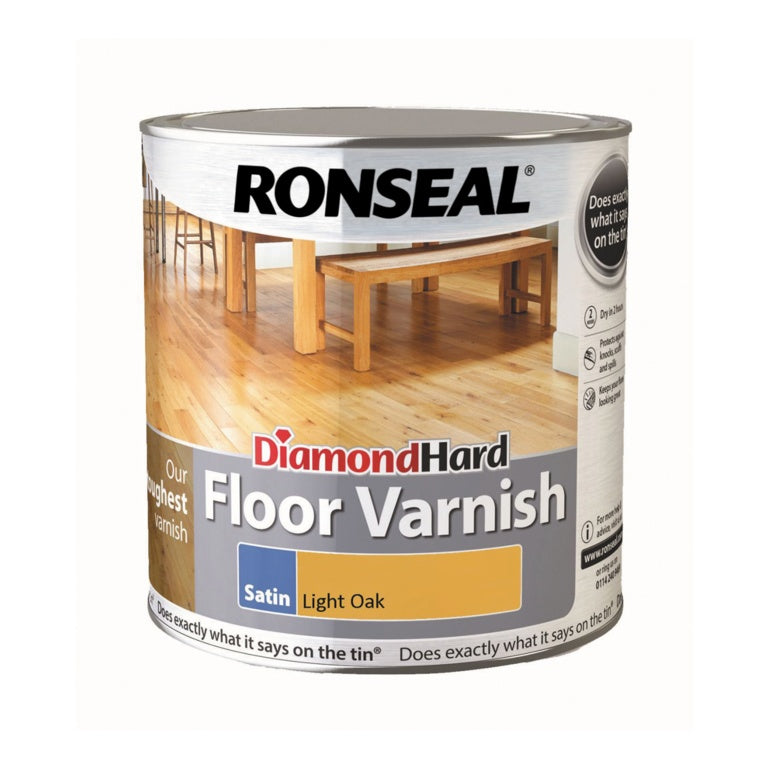 Ronseal Diamond Hard Coloured Floor Varnish 2.5L - Light Oak