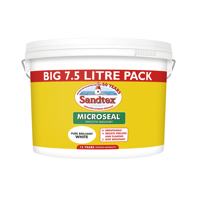 Sandtex Smooth Masonry Paint 7.5L - Pure Brilliant White