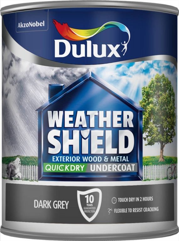 Dulux Weathershield Quick Dry Undercoat 750ml - Dark Grey