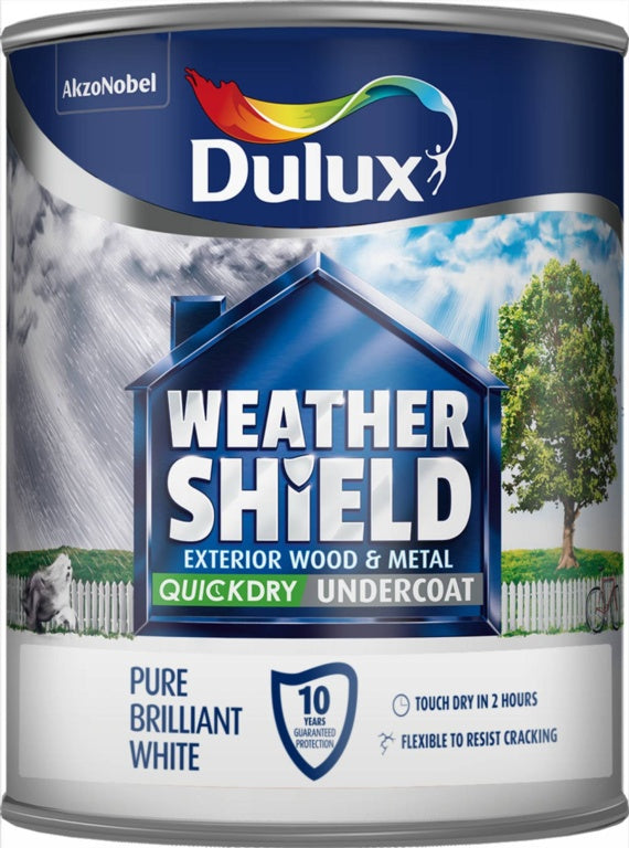 Dulux Weathershield Quick Dry Undercoat 750ml - Pure Brilliant White