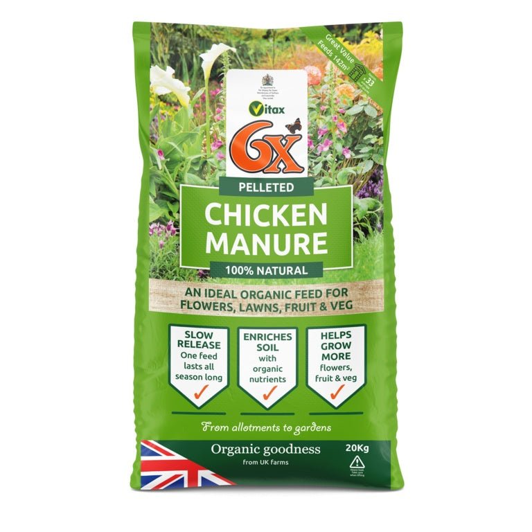 Vitax 6x Pelleted Chicken Manure - 20kg