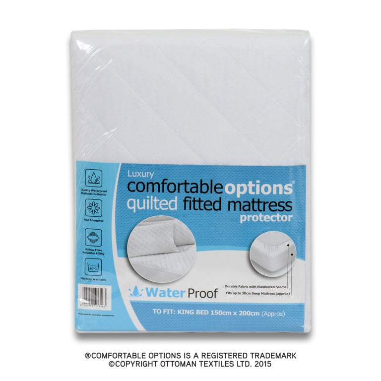 Comfortable Options Waterproof Mattress Protector - King Size