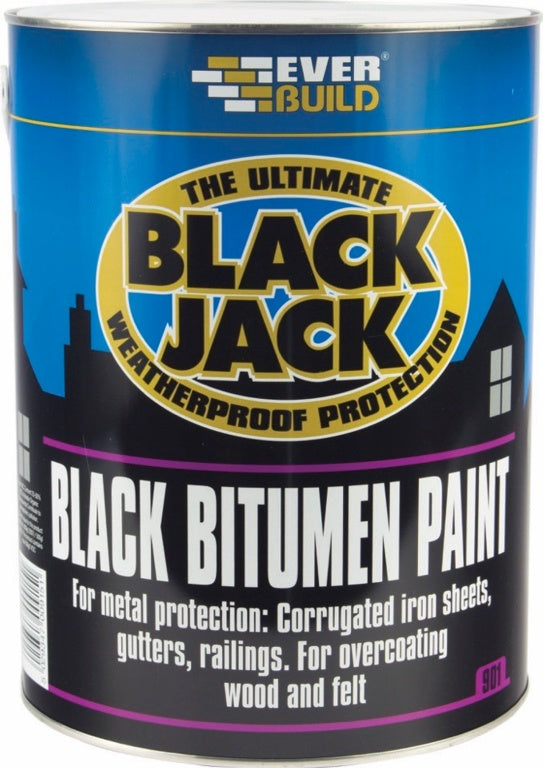 Everbuild Black Bitumen Paint - 5Lt