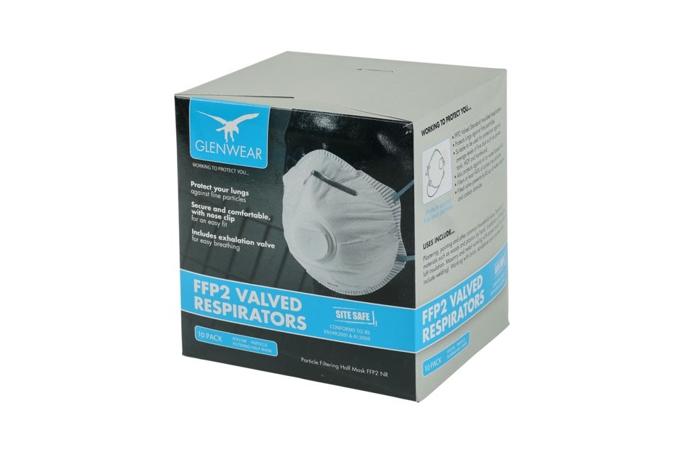 Glenwear FFP2 Valved Respirator - Pack Of 10