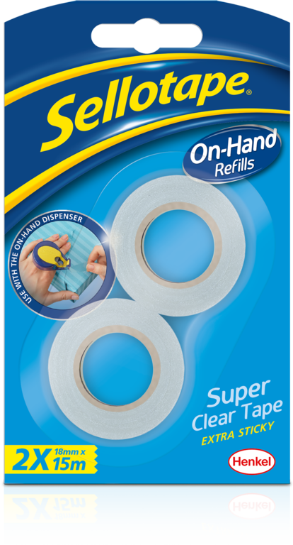 Sellotape On Hand Refill - 18mm x 15m (Pack of 2)