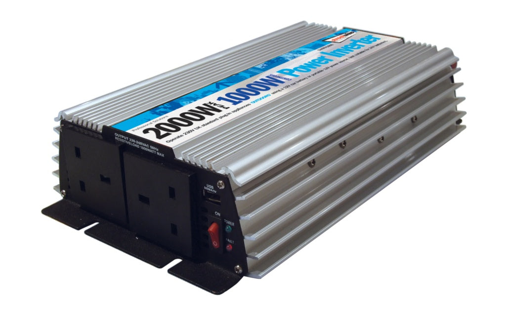 Streetwize 2000W Peak Power/1000watt Continuous Power DC-AC Power Inverter - 1000w