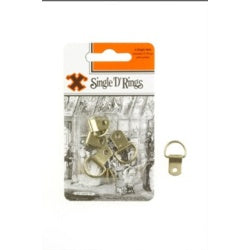 Challenge "X" Brand Single D Rings Brass - Pack 4