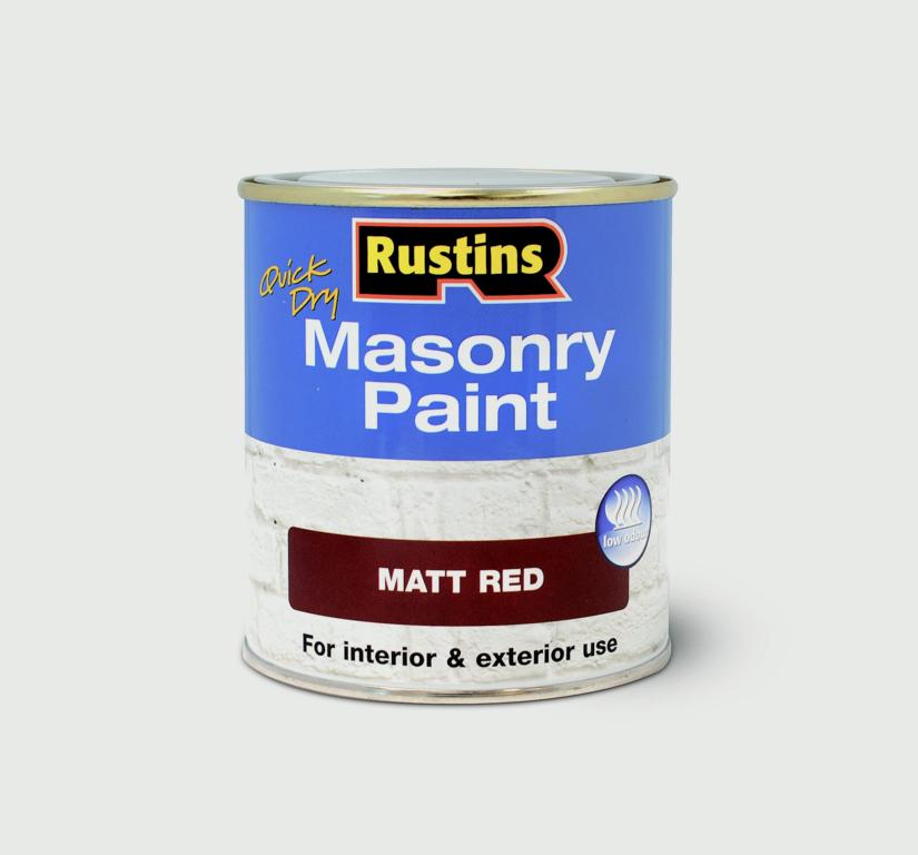 Rustins Masonry Paint 500ml - Red
