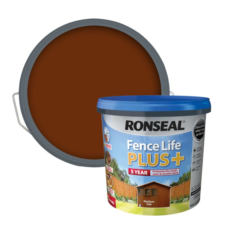 Ronseal Fence Life Plus 5L - Medium Oak