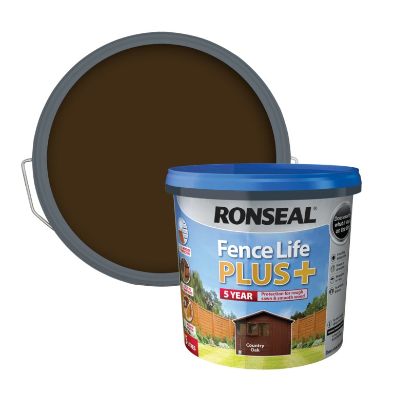 Ronseal Fence Life Plus 5L - Country Oak