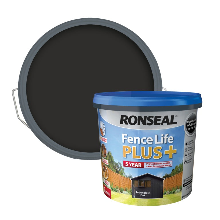 Ronseal Fence Life Plus 5L - Tudor Black Oak
