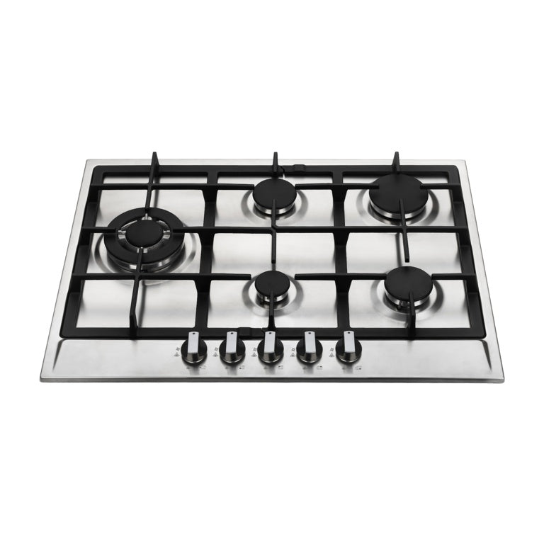 Kitchenplus 5 Burner Stainless Steel Gas Hob - 700mm