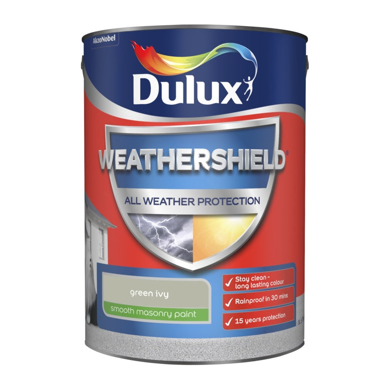 Dulux Weathershield Smooth Masonry Paint 5L - Green Ivy