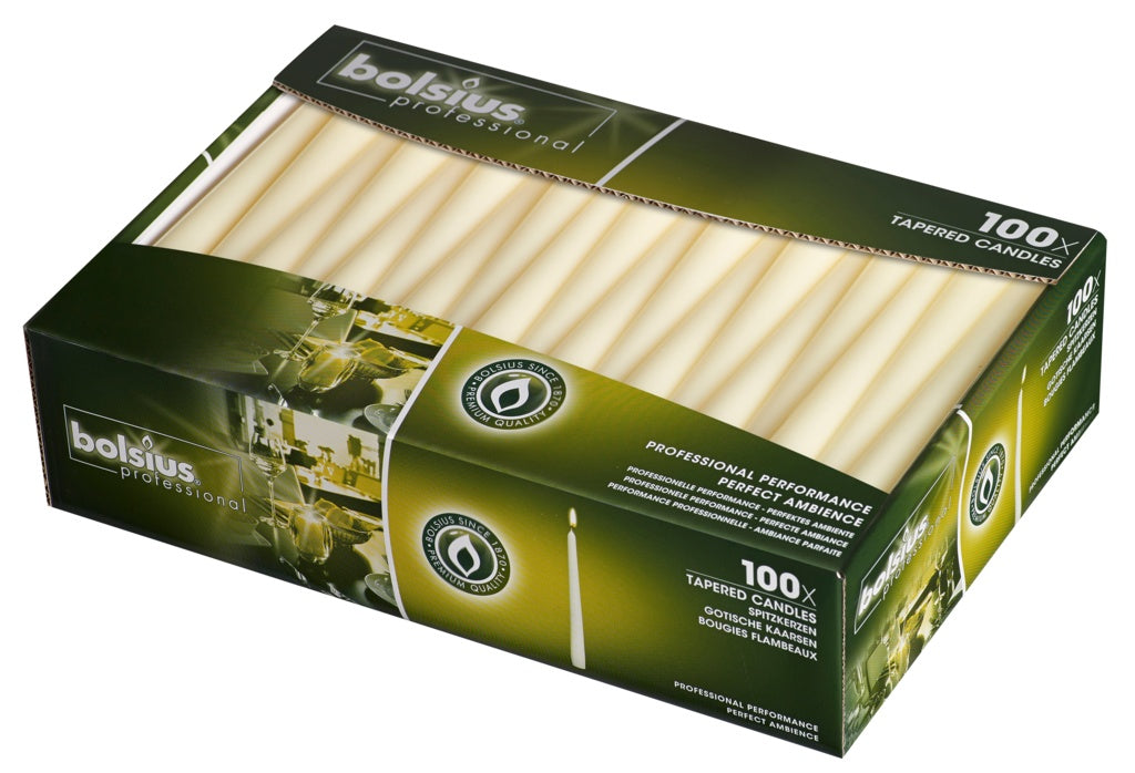 Bolsius Tapered Candles Box 100 - Ivory