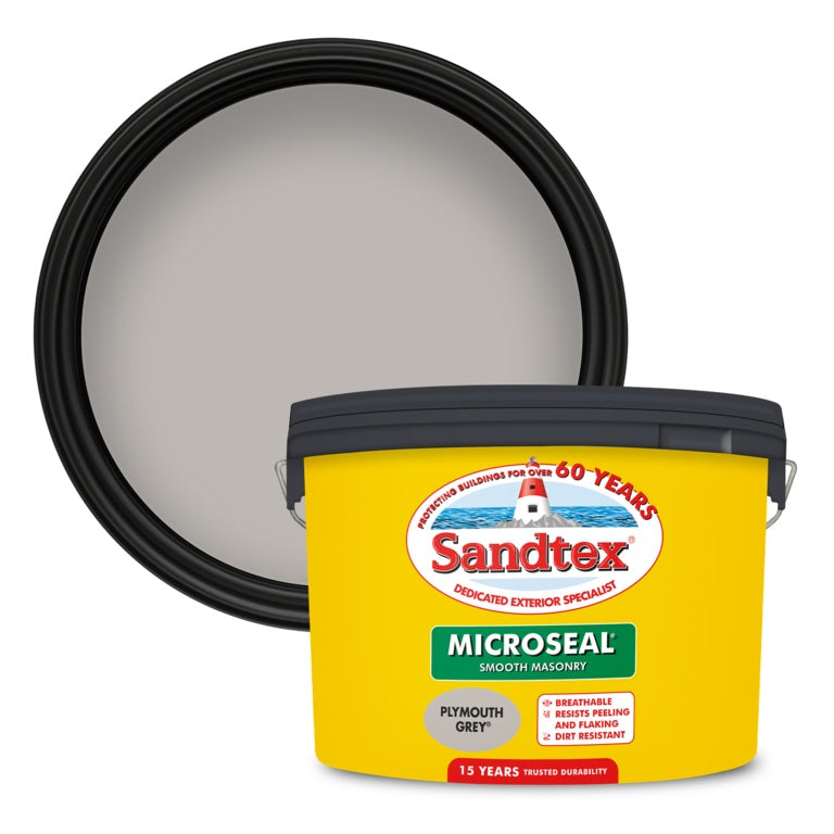 Sandtex Smooth Masonry Paint 10L - Plymouth Grey