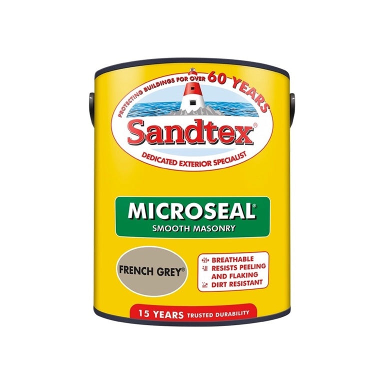 Sandtex Smooth Masonry Paint 5L - French Grey