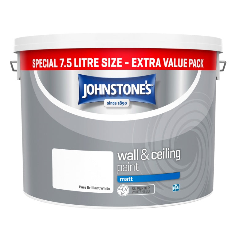 Johnstone's Wall & Ceiling Matt 7.5L - Brilliant White