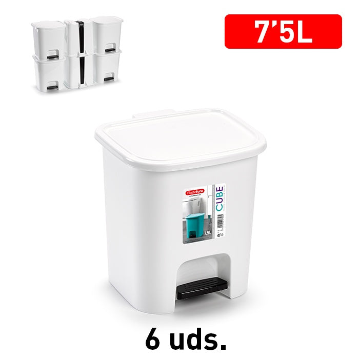 Plasticforte Pedal Bin 7.5L - White