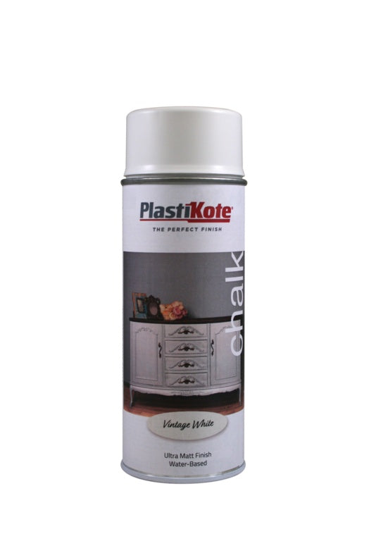 PlastiKote Chalk Spray Paint 400ml - Vintage White