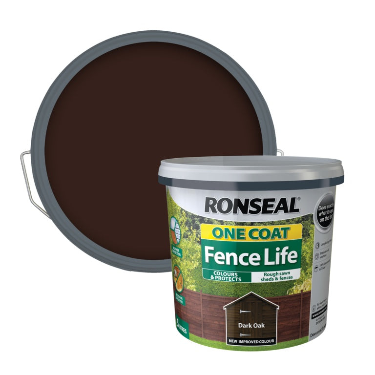 Ronseal One Coat Fence Life 5L - Dark Oak