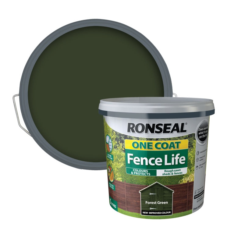 Ronseal One Coat Fence Life 5L - Forest Green