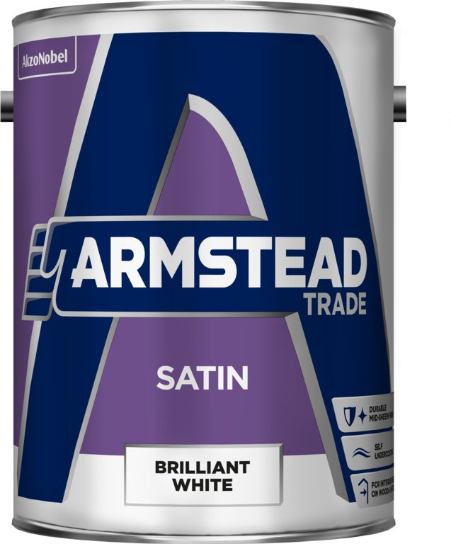 Armstead Trade Satin Paint - 5L Brilliant White