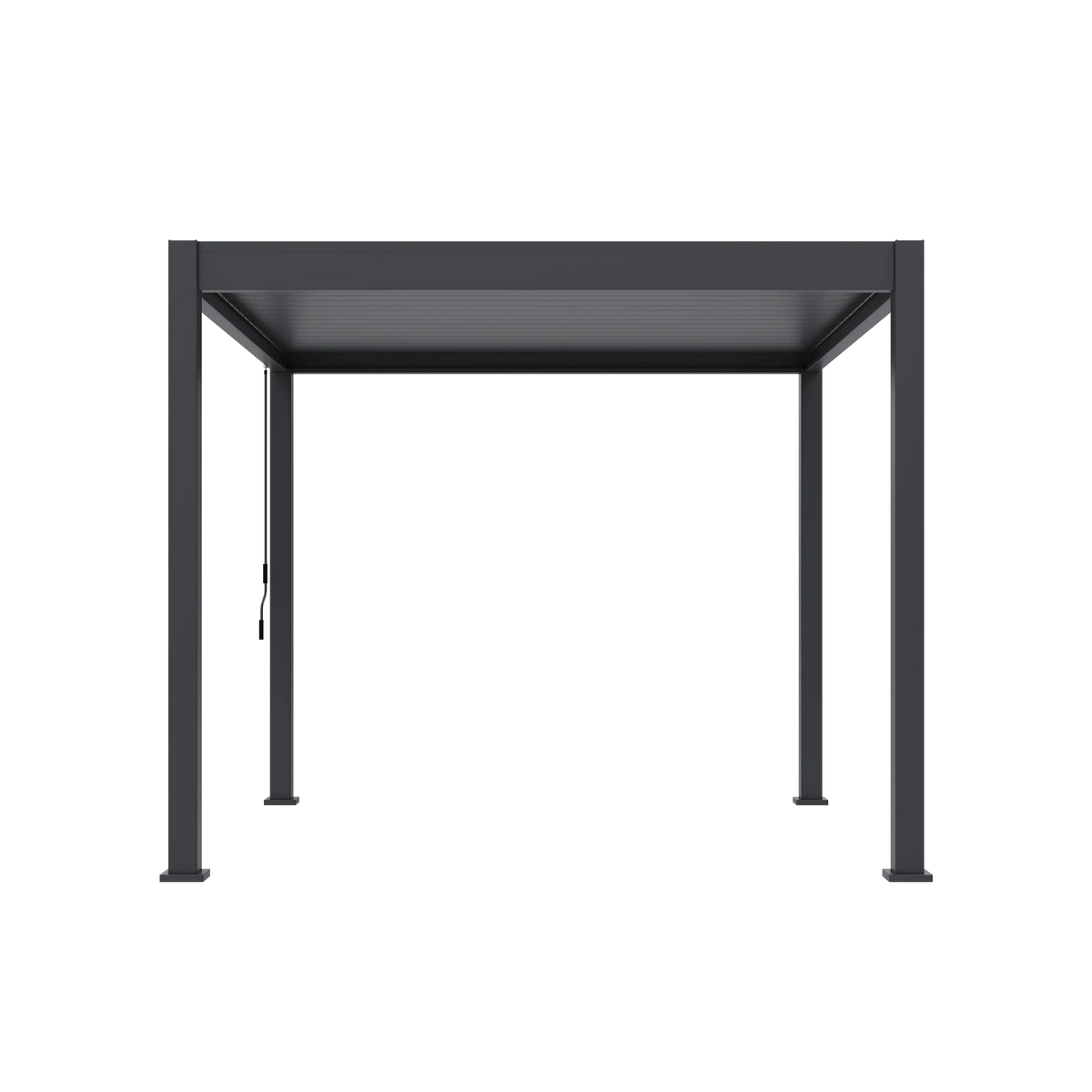 Aluminium Louvred Pergola 3m x 3m — Adjustable Roof, Matt Charcoal