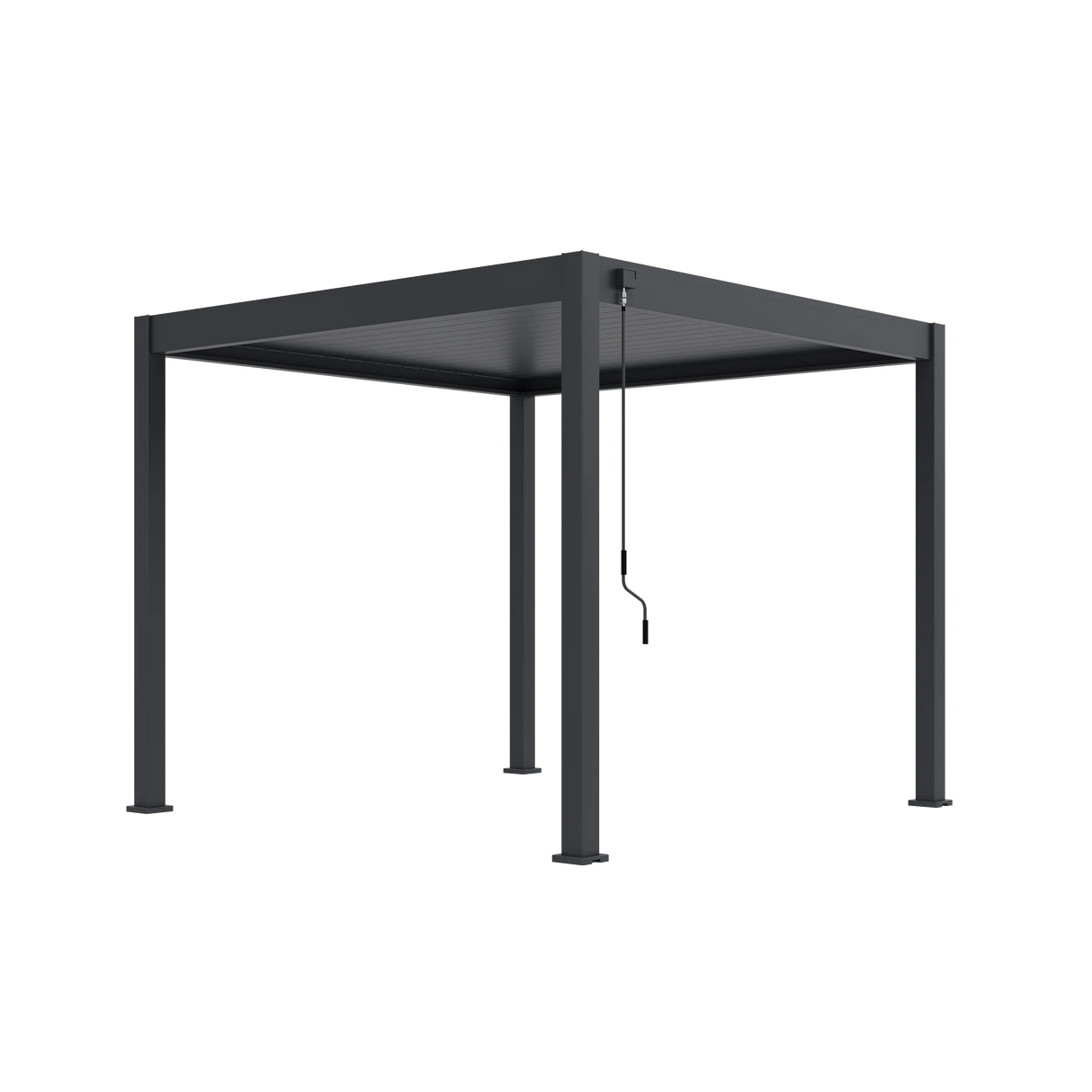 Aluminium Louvred Pergola 3m x 3m — Adjustable Roof, Matt Charcoal