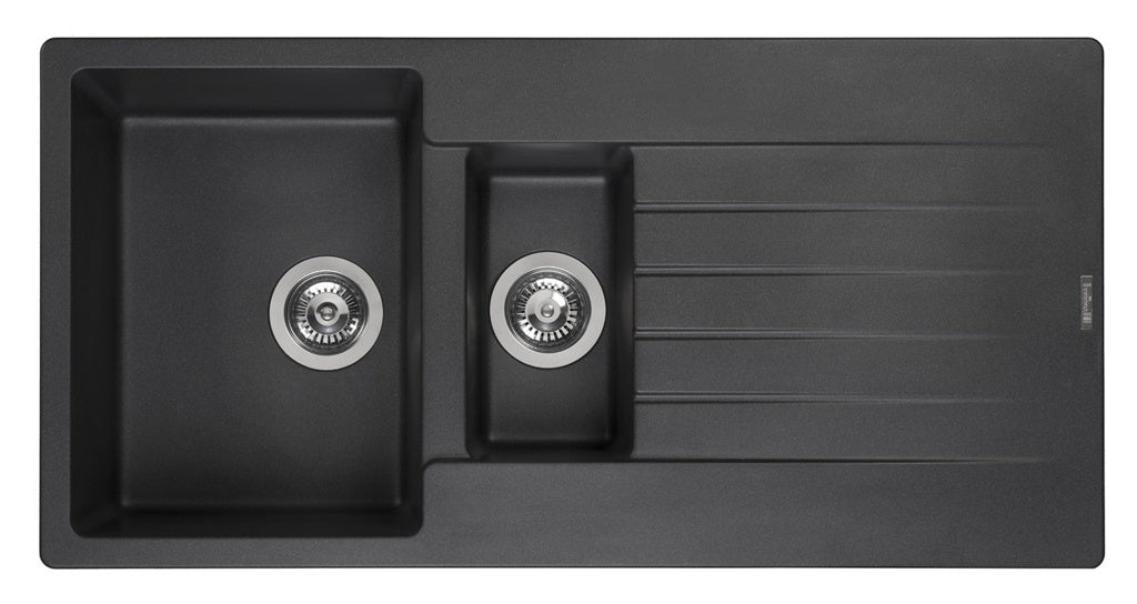 Reginox Harlem 1.5 Bowl Granite Sink - Black - 1000 x 500mm