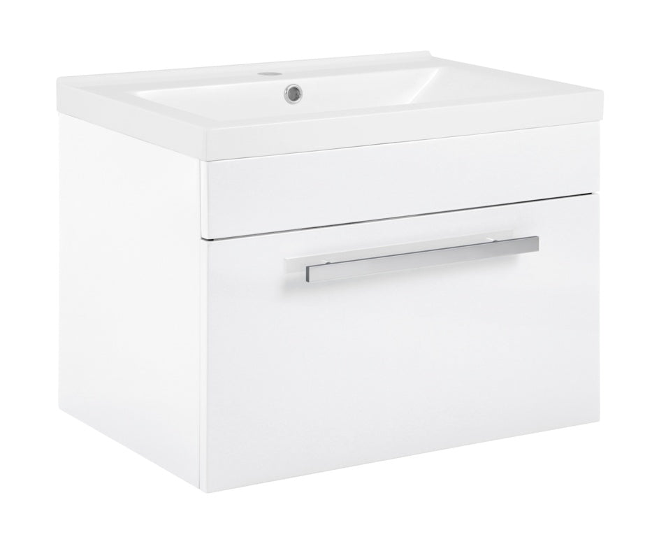 SP Avalon Gloss White Wall Hung Drawer Basin Unit - 600mm