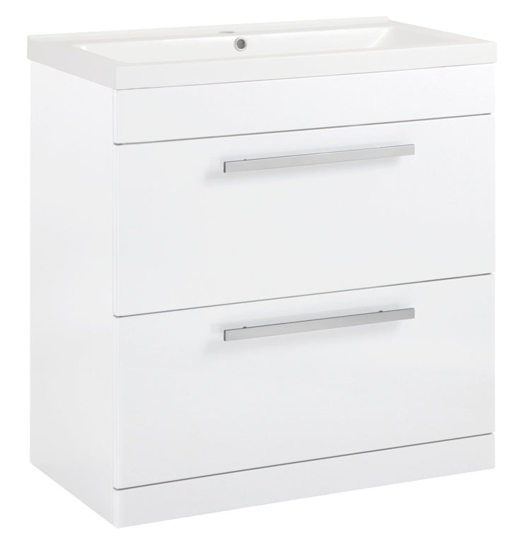 SP Avalon 2 Drawer Gloss White Basin Unit - 800mm