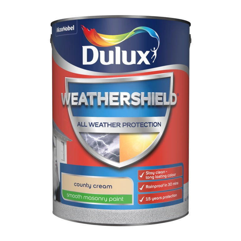 Dulux Weathershield Smooth Masonry Paint 5L - County Cream