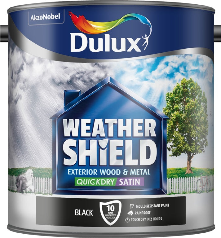 Dulux Weathershield Quickdry Satin 2.5L - Black