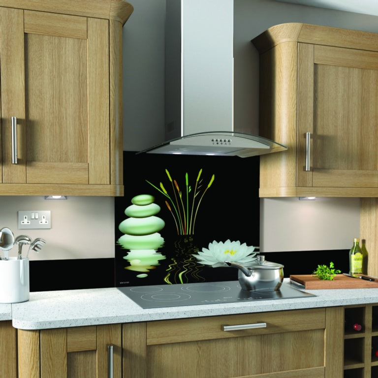 SP Glass Splashback 600 x 750mm - Water Lily