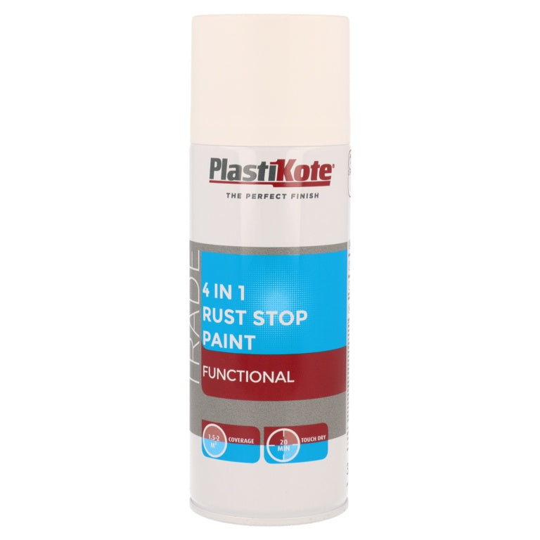 PlastiKote 4 in 1 Rust Treatment Spray 400ml - White