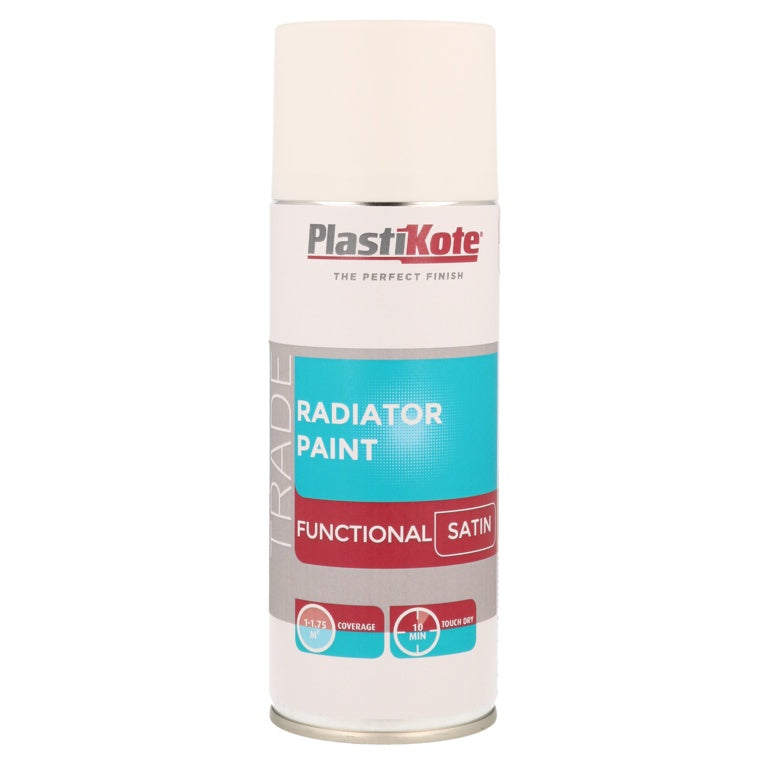 PlastiKote Radiator Spray Paint - 400ml White Satin