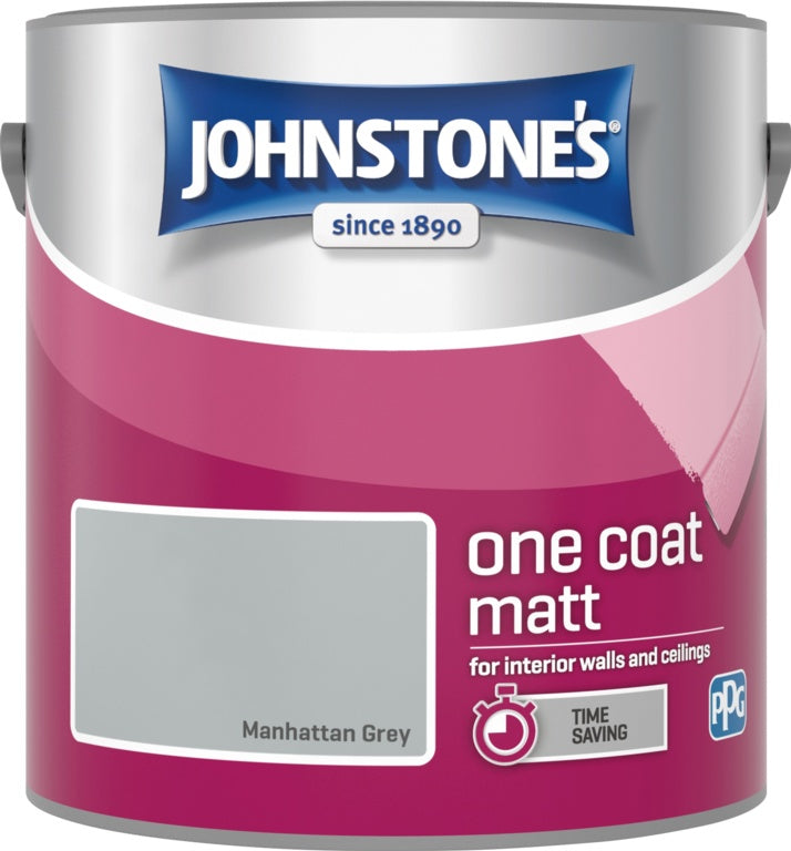 Johnstone's One Coat Matt 2.5L - Manhattan Grey