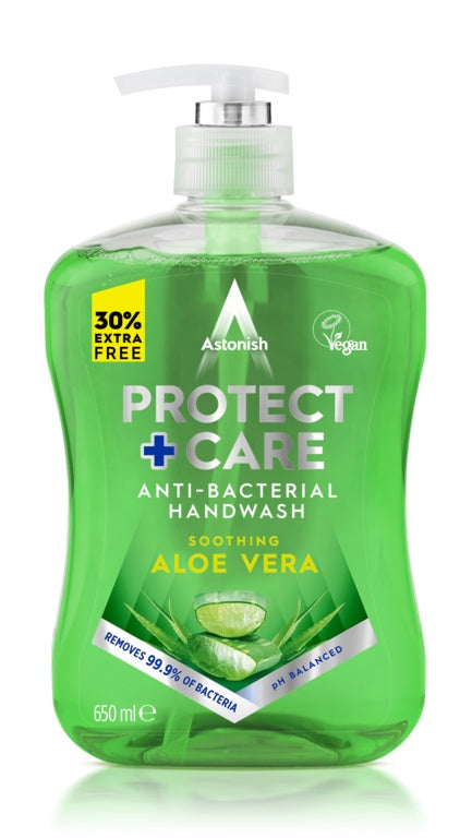 Astonish Protect + Care Antibacterial Handwash - 650ml Aloe Vera