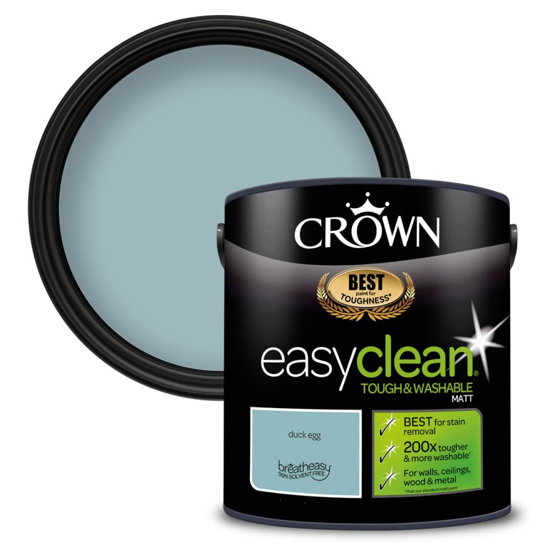 Crown Easyclean Matt Emulsion - 2.5L Duck Egg