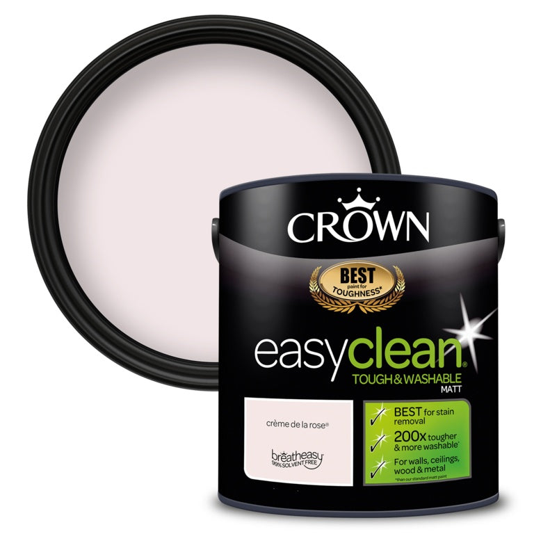 Crown Easyclean Matt Emulsion - 2.5L Crème de la Rose